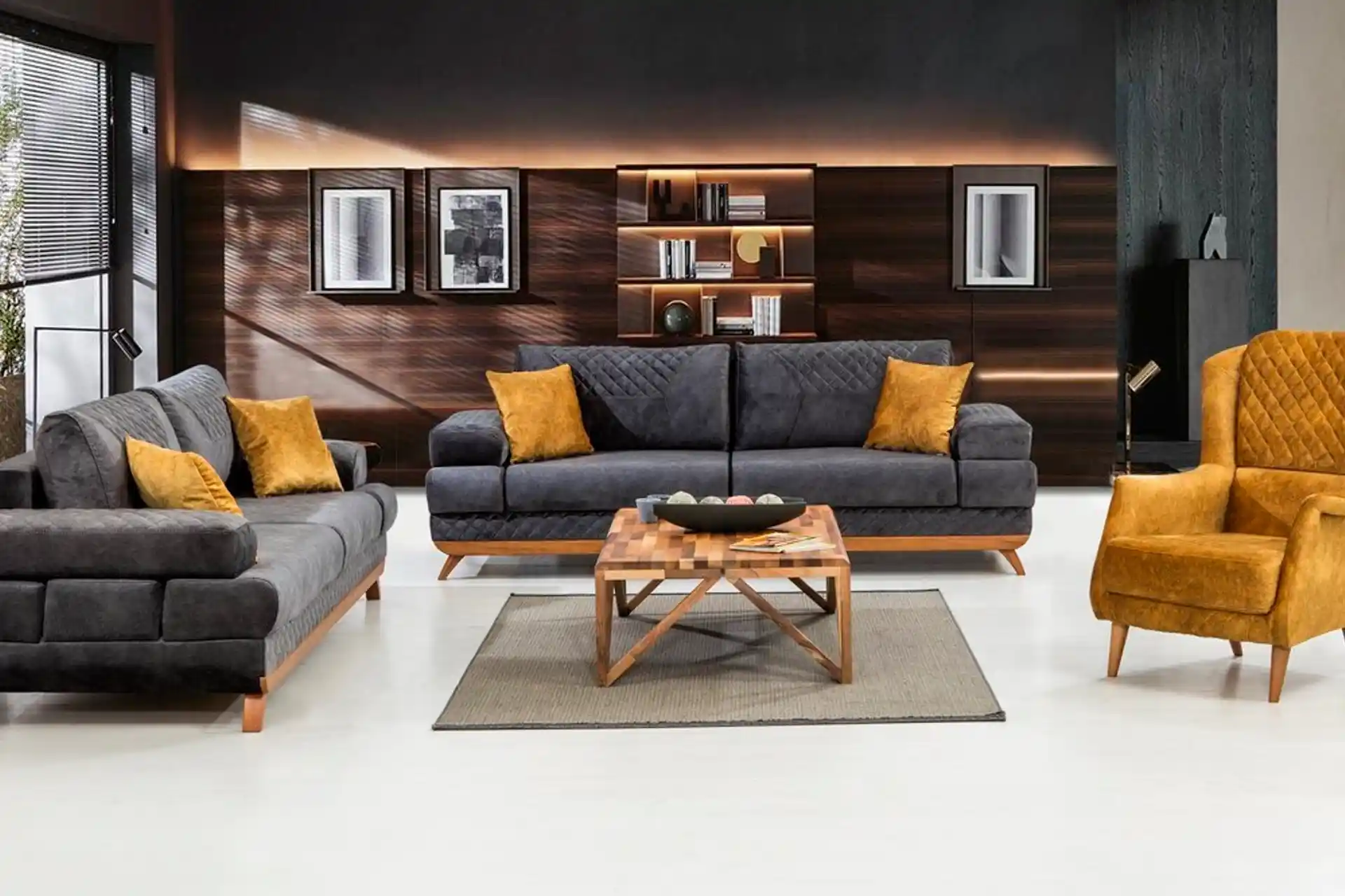 Modern ve Şık Hardal Gri Koltuk Takımı: Güncel İç Mekan Dekorasyon Trendleri