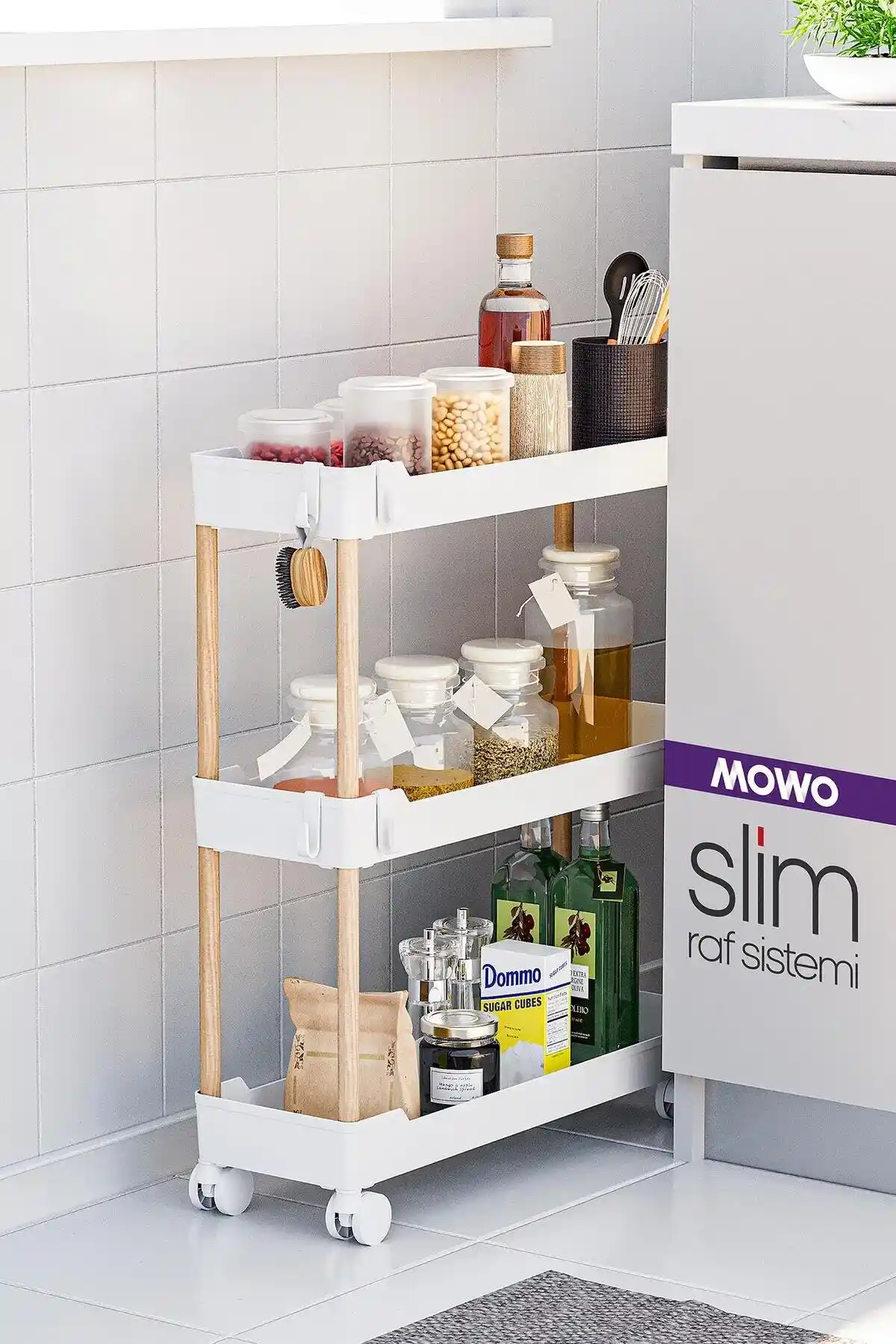 Mowo 3 Katlı Tekerlekli Banyo Rafları: Fonksiyonellik ve Estetik Bir Arada