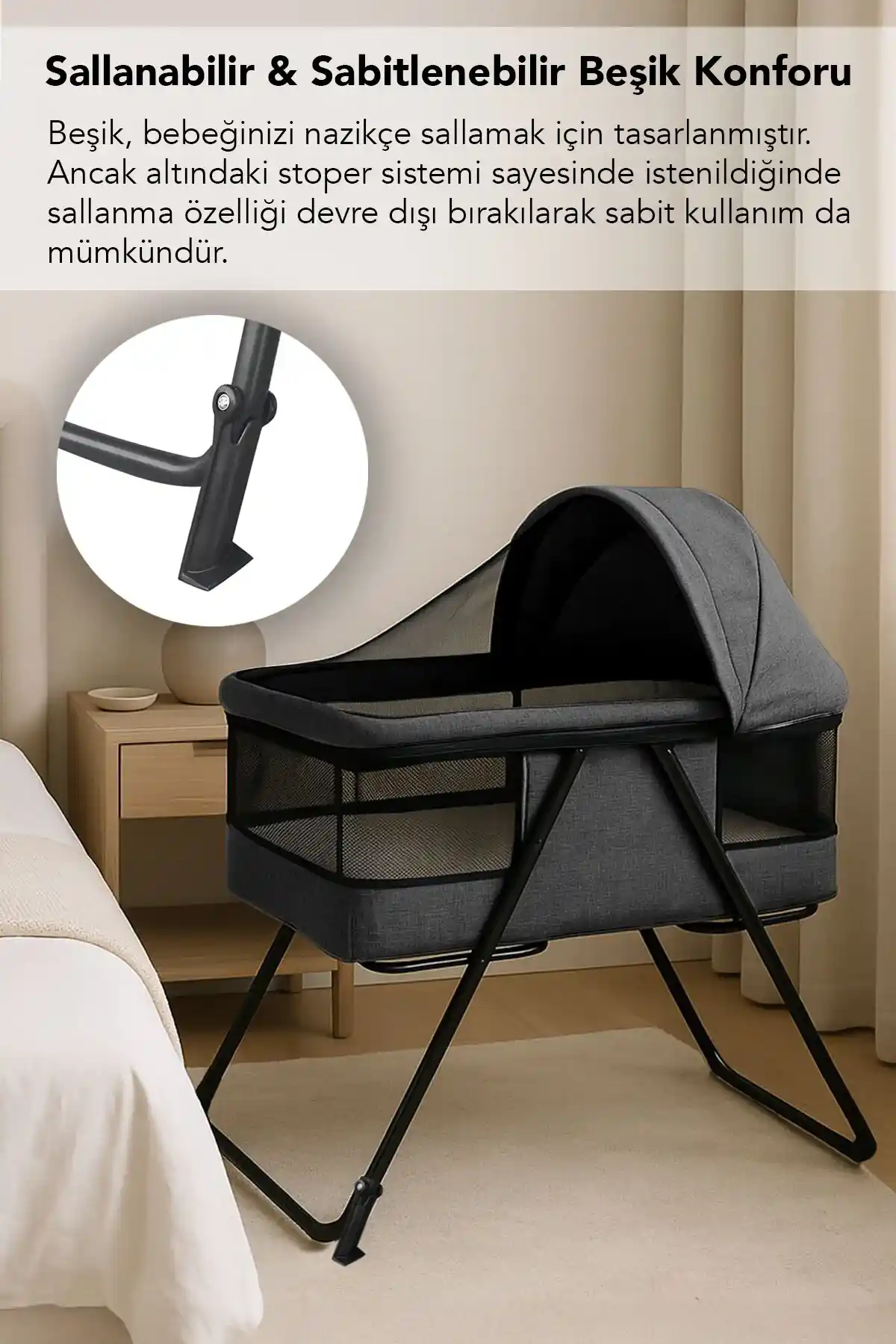 Nefes Alabilen Fileli Bebek Beşiği Güvenlik ve Konfor Sunan Pratik Çözüm