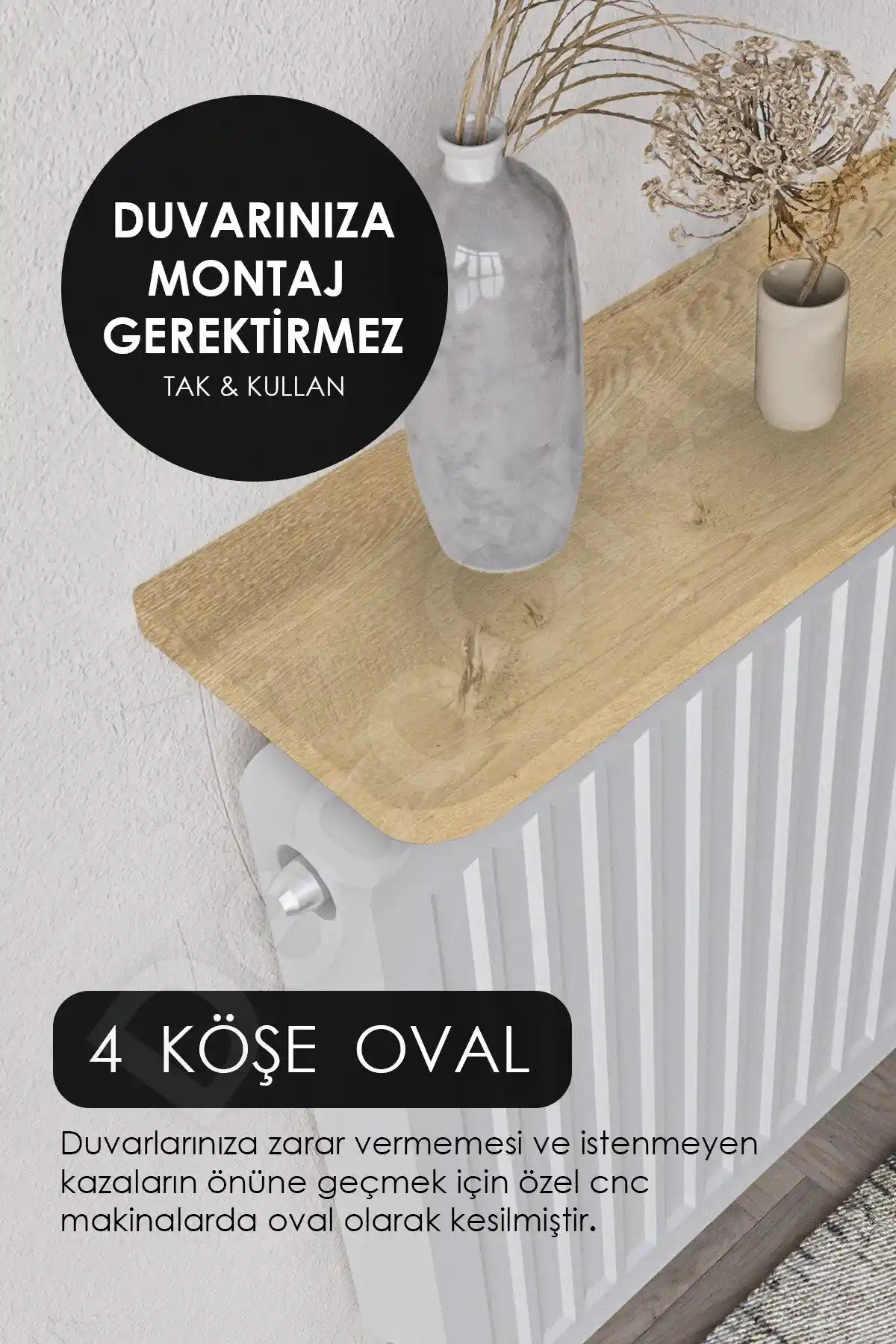 Oval Kesim Montajsız Raflar: Modern ve Şık Ev Dekorasyonu İçin Pratik Çözümler