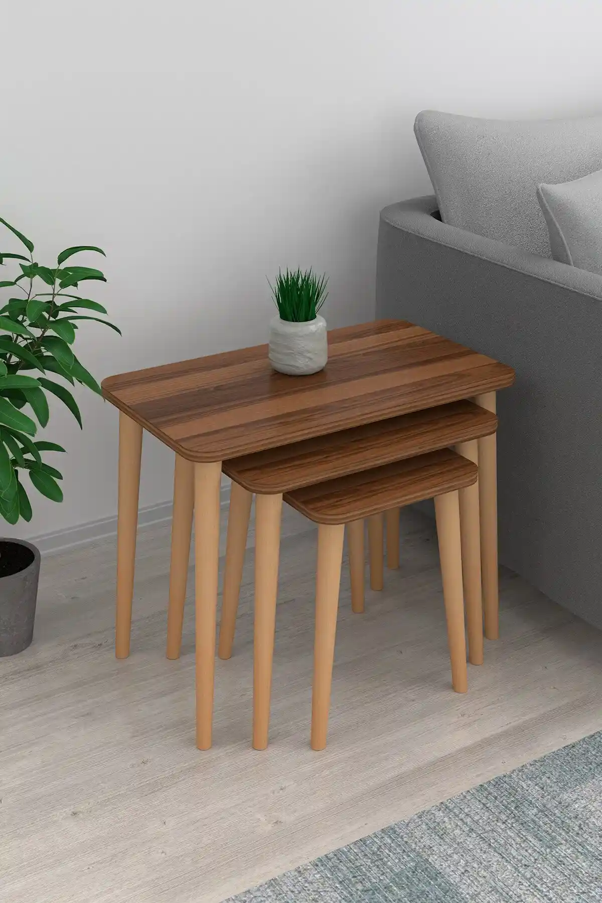 Pratico Napoli 3'lü Zigon Sehpa: Fonksiyonellik ve Estetiğin Modern Tasarımı