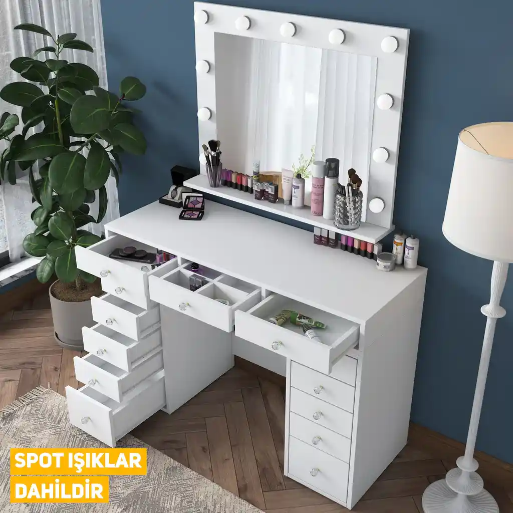 Rani BJ119 Hollywood Makyaj Masası: Estetik ve İşlevselliğin Birleştiği Modern Tasarım