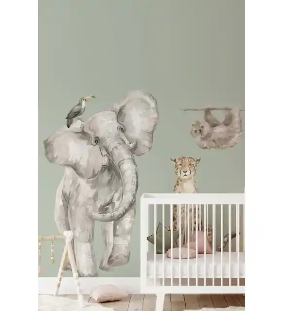 Safari Hayvan Desenli Duvar Stickerleri ile Çocuk Odalarına Doğal ve Eğlenceli Dokunuş