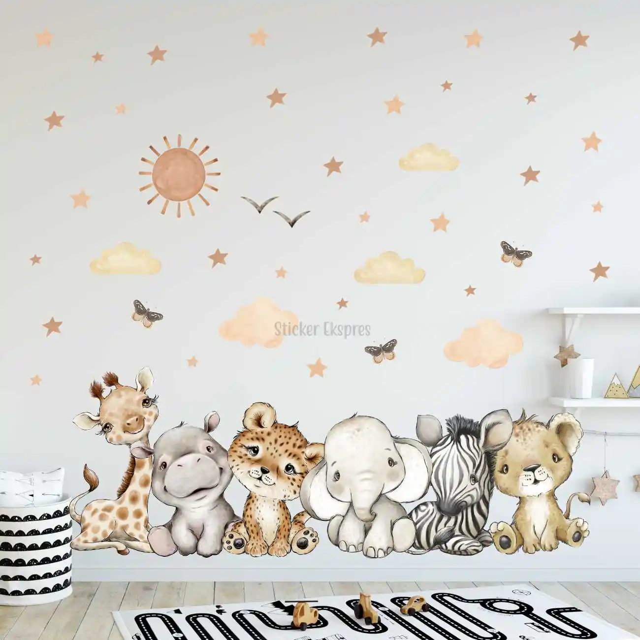 Safari Hayvan Temalı Duvar Sticker Setleri ile Çocuk Odalarını Canlandırın