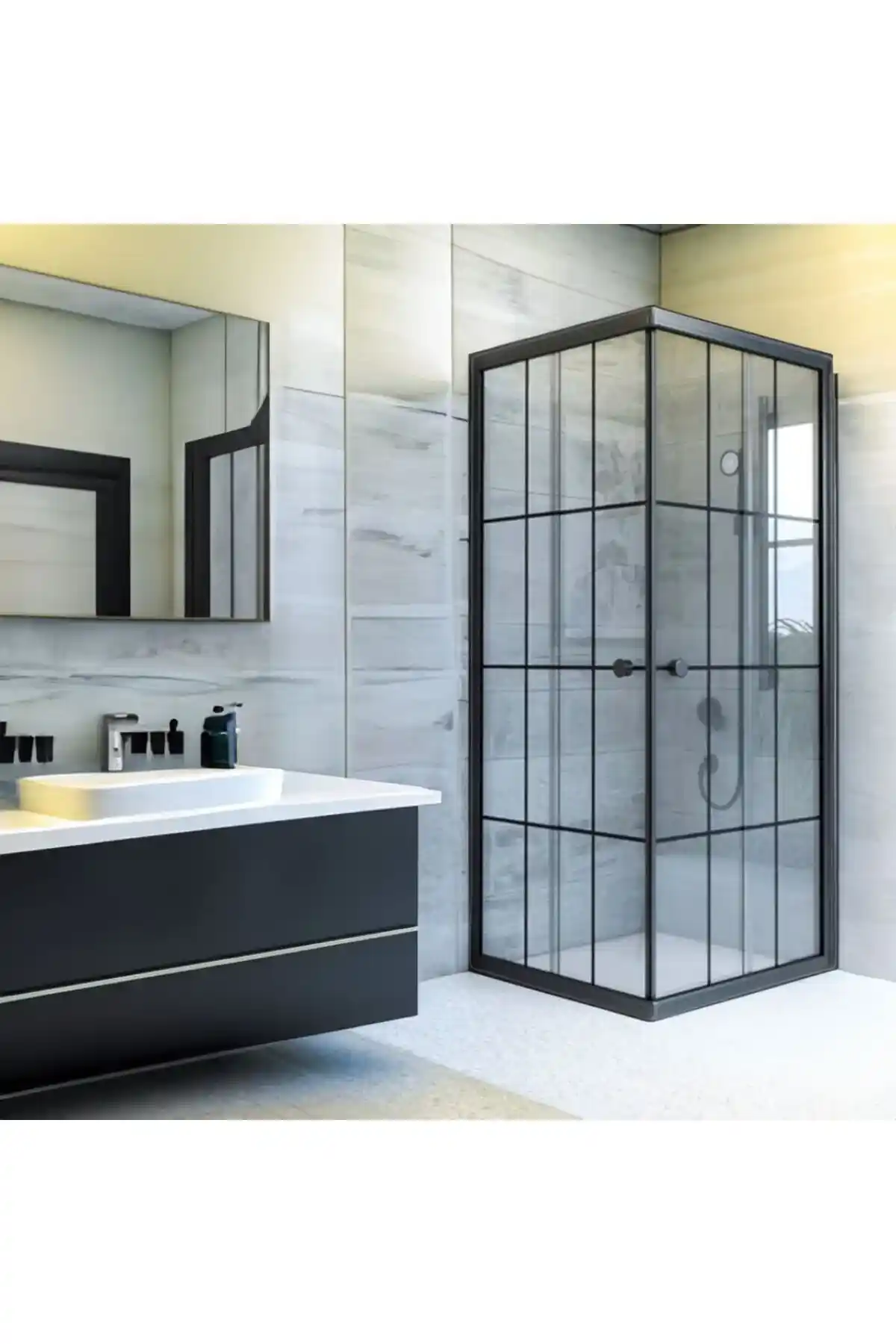 Siyah Çizgi Detaylı Duşakabin Modelleri: Modern ve Estetik Banyo Çözümleri