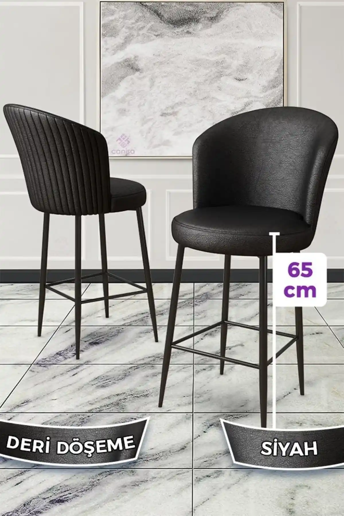 Siyah Deri Mutfak Sandalyelerinde Metal Kullanımı: Malzeme ve Tasarımın Birleşimi
