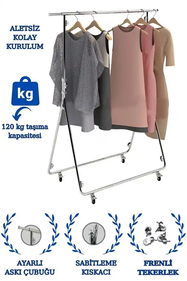 Taşınabilir Ayaklı Dönen Kıyafet Askısı: Pratik ve Fonksiyonel Çözüm
