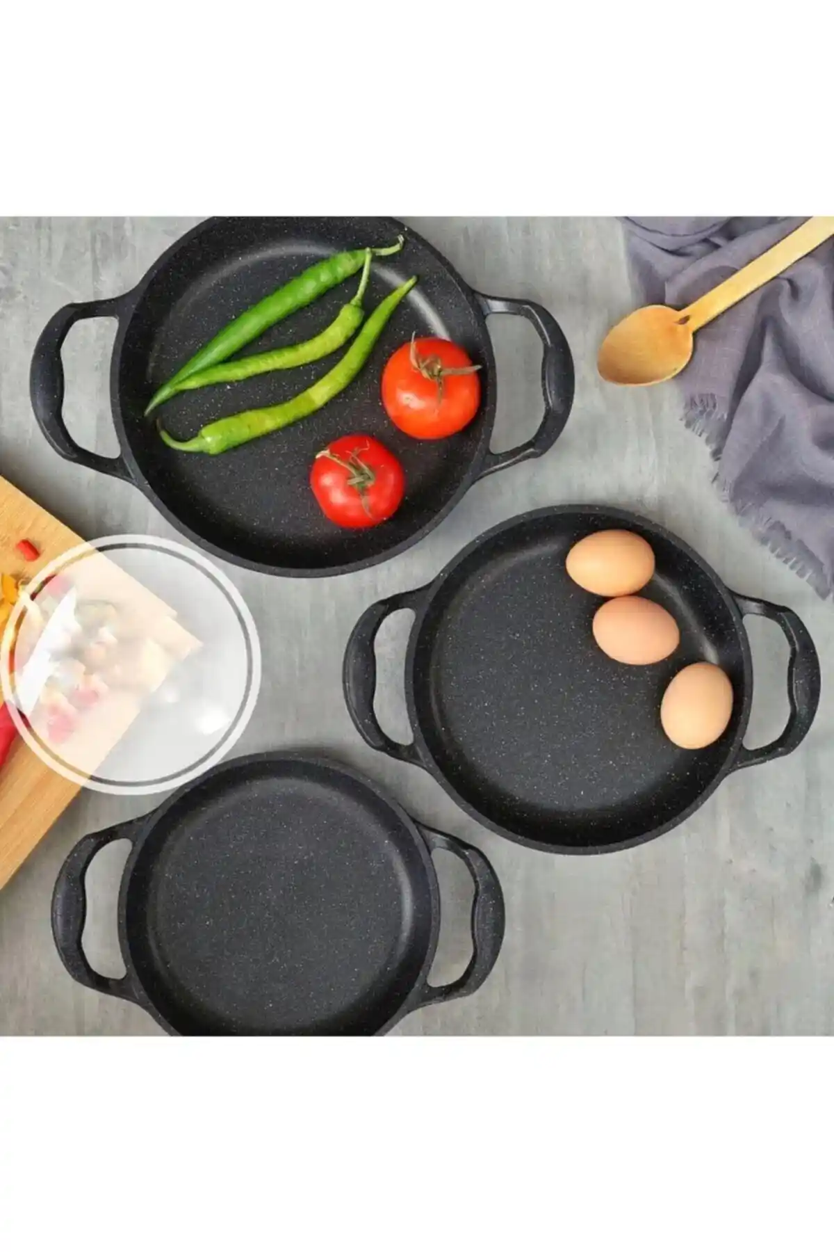 Üçlü Granit Kapaklı Sahan Setleri: Dayanıklılık ve Estetiğin Birleşimi