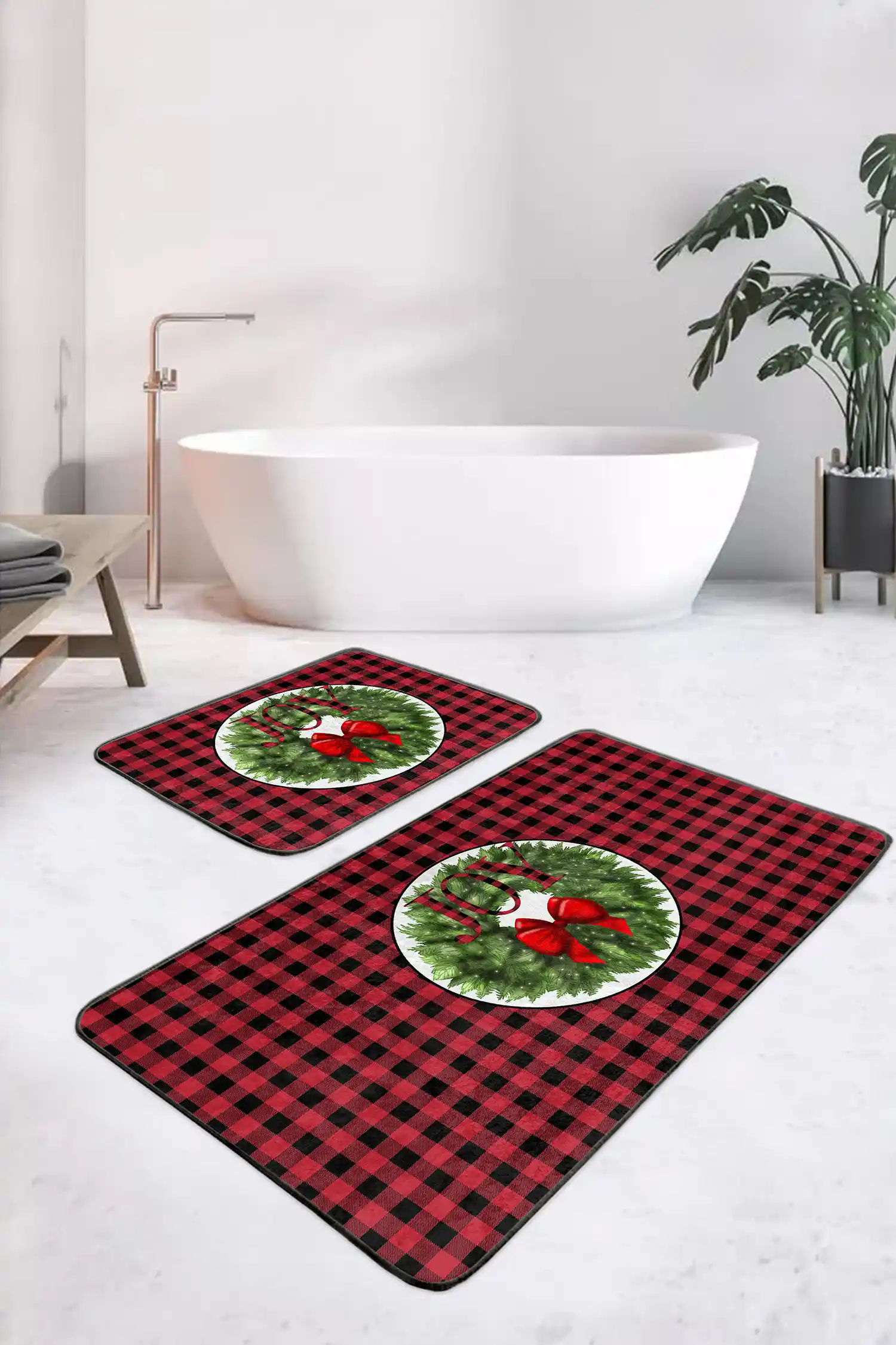 Yılbaşı Temalı Mikrofiber Banyo Halısı ile Evinize Yeni Yıl Atmosferi Katın
