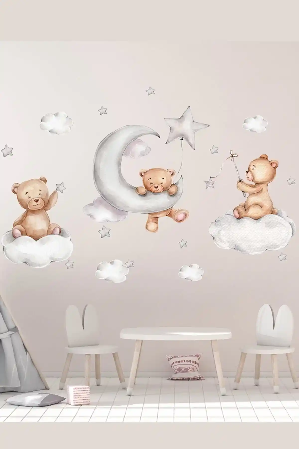 Çocuk Odası İçin Sevimli Ayıcıklar ve Boy Ölçer Duvar Stickerleri Karşılaştırması