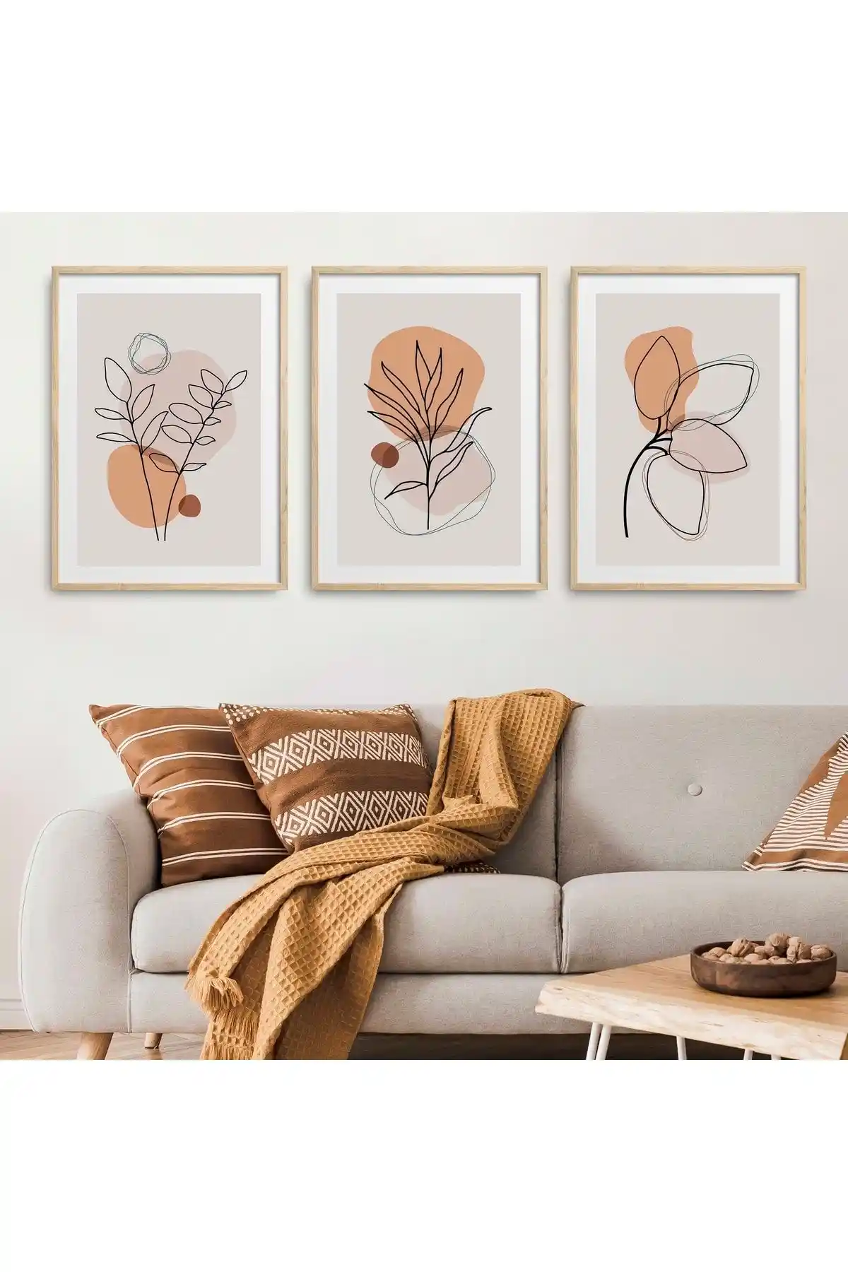 Doğal Ahşap Çerçeveli 3'lü Tablo Setleri HOMEPACK Hpn011 ve Hpn025 Karşılaştırması