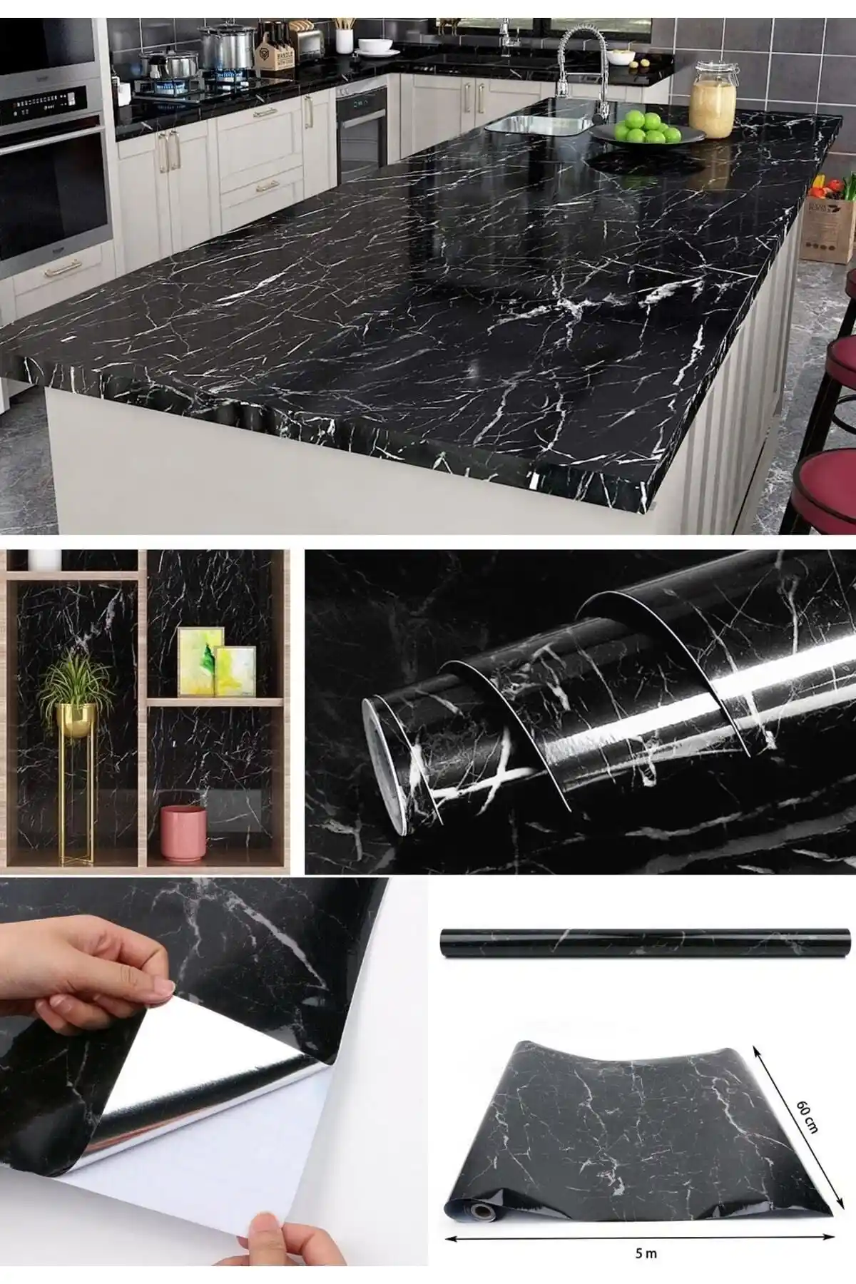 Greathings ve Technojet Kendinden Yapışkanlı Mermer Desenli Kaplama Ürünleri Karşılaştırması