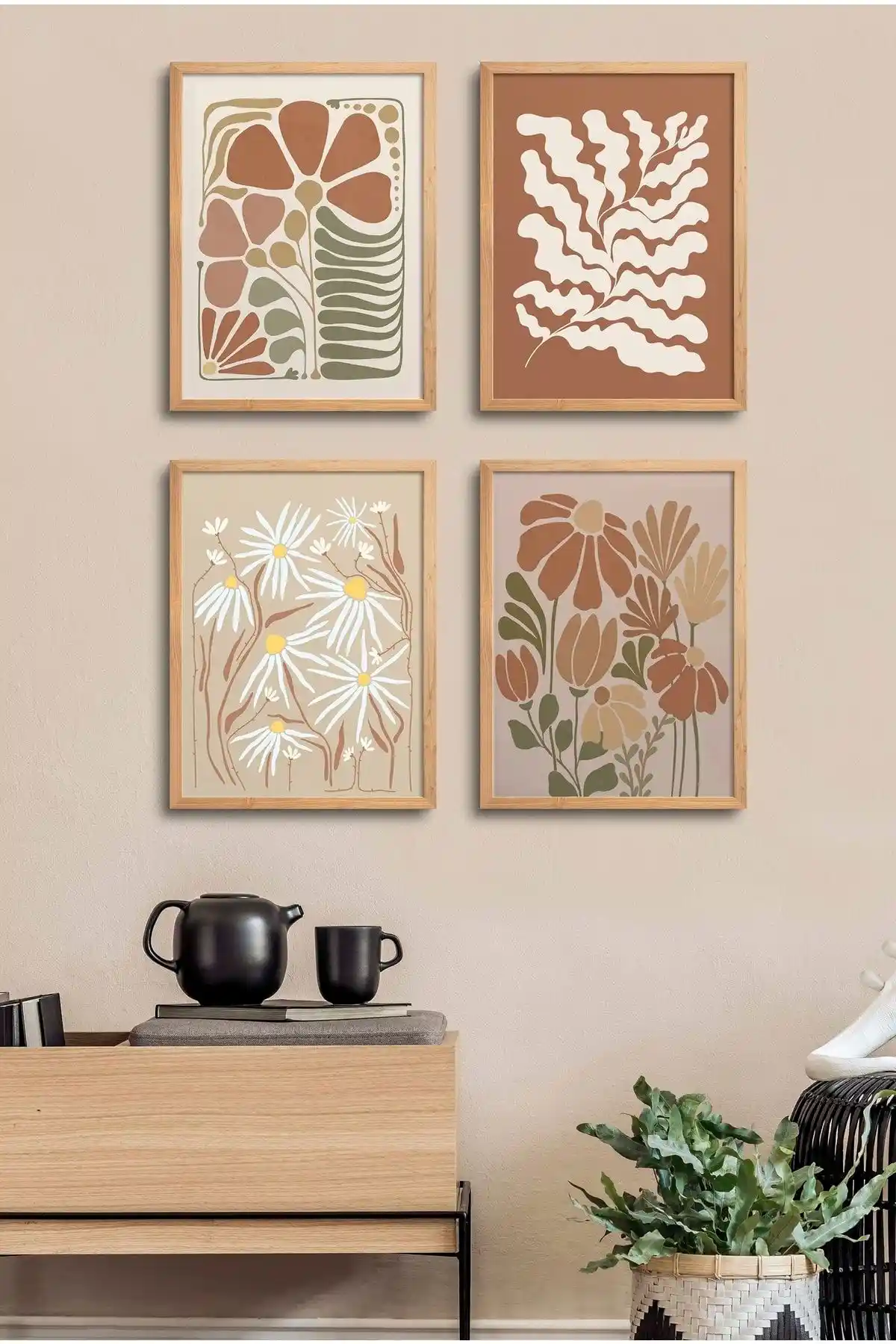 HOMEPACK D-003 ve D-006 Doğal Ahşap Çerçeveli Tablo Setleri Karşılaştırması