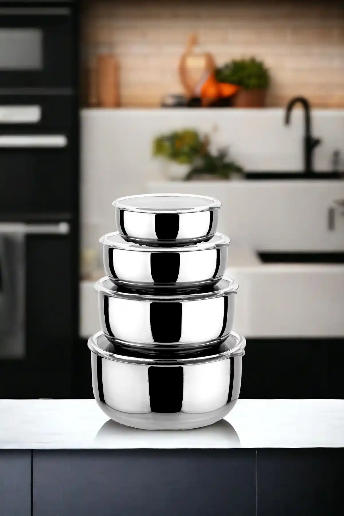 Çelik Kapaklı Saklama Kaplarıyla Modern ve Şık Mutfak Dekorasyonu Çözümleri