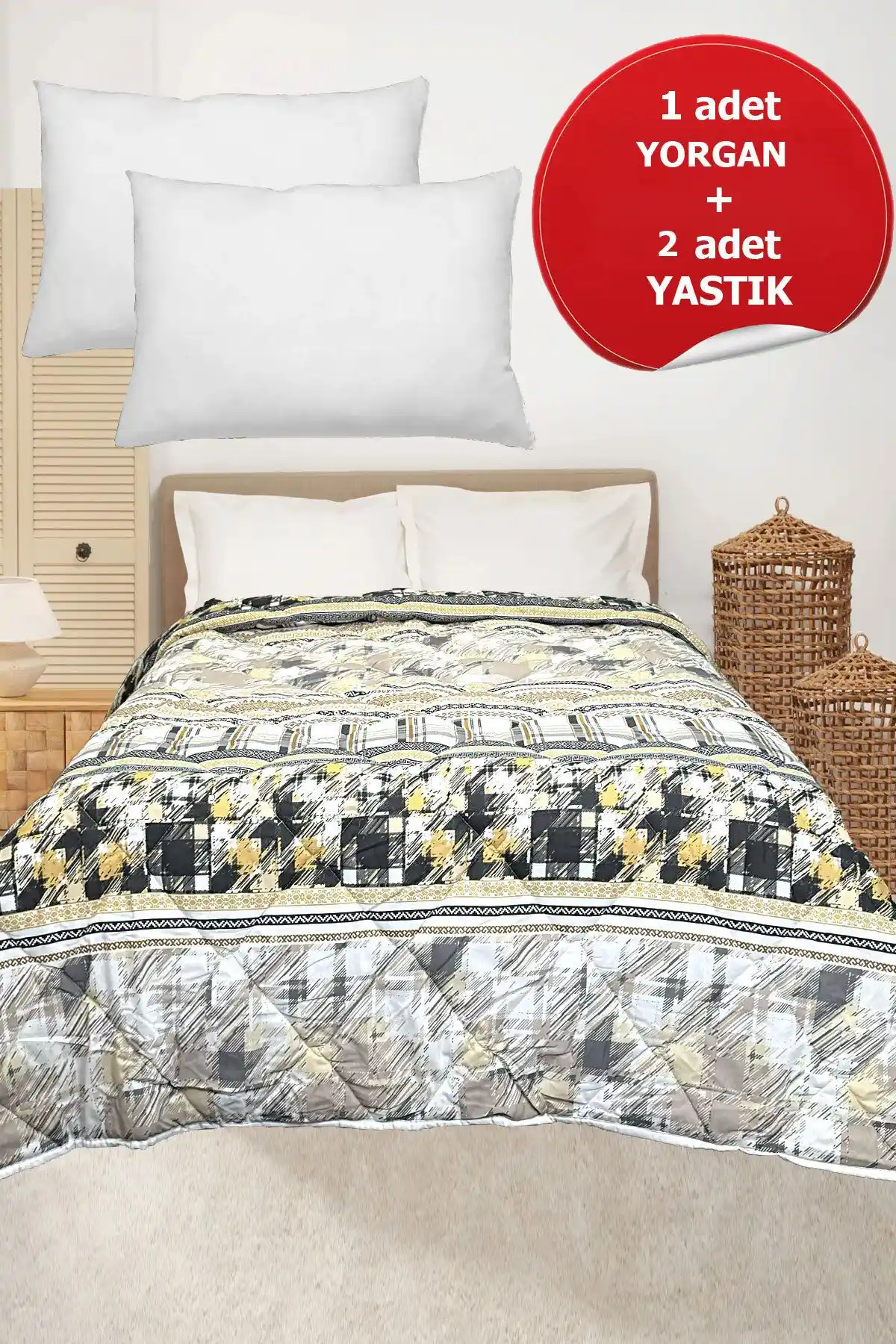 Çift Kişilik Pamuk Yorgan Setleri ve Yastıklar ile Şık ve Konforlu Yatak Odası Dekorasyonu