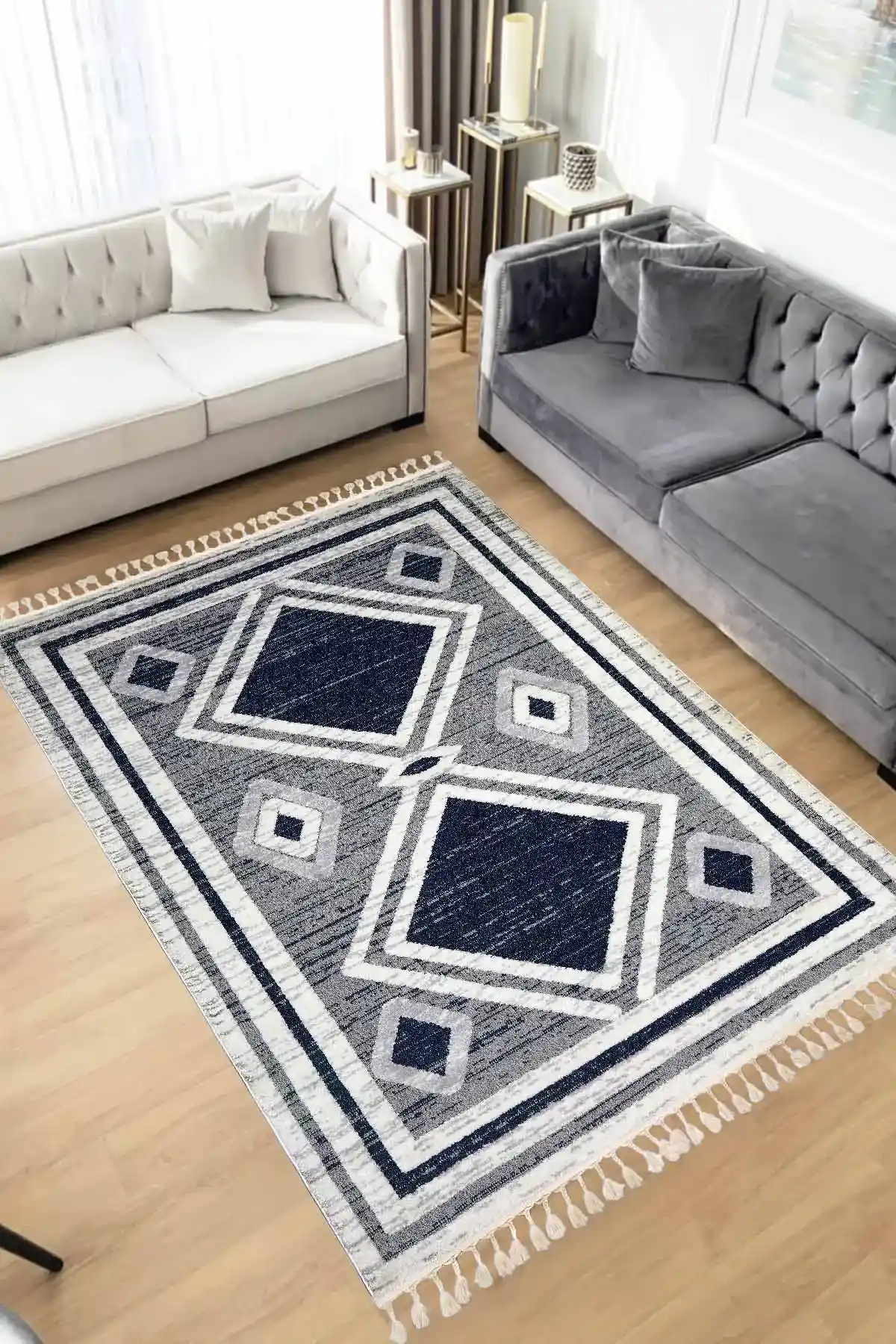 Mavi Beyaz Halı Modelleri ile Ev Dekorasyonunda Şıklık ve Ferahlık Yaratın