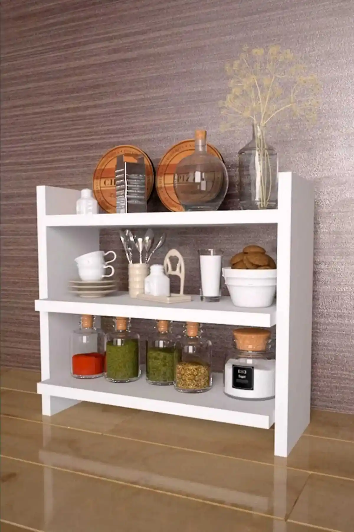 Mutfak Tezgah Üstü Raflarıyla Dekorasyonda Şıklık ve Fonksiyonellik Sağlama