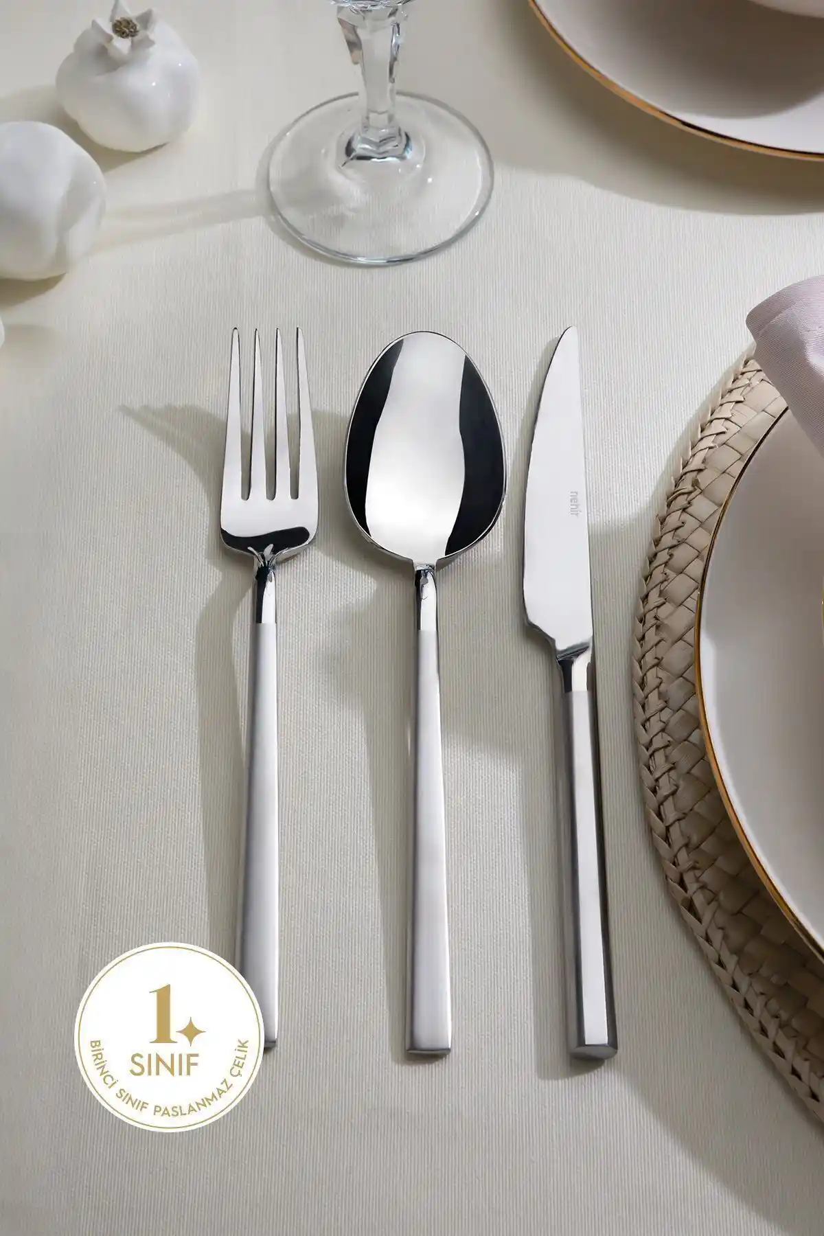 Nehir 12 kişilik çatal bıçak takımı ile mutfak ve sofranızı şıklıkla tamamlayın