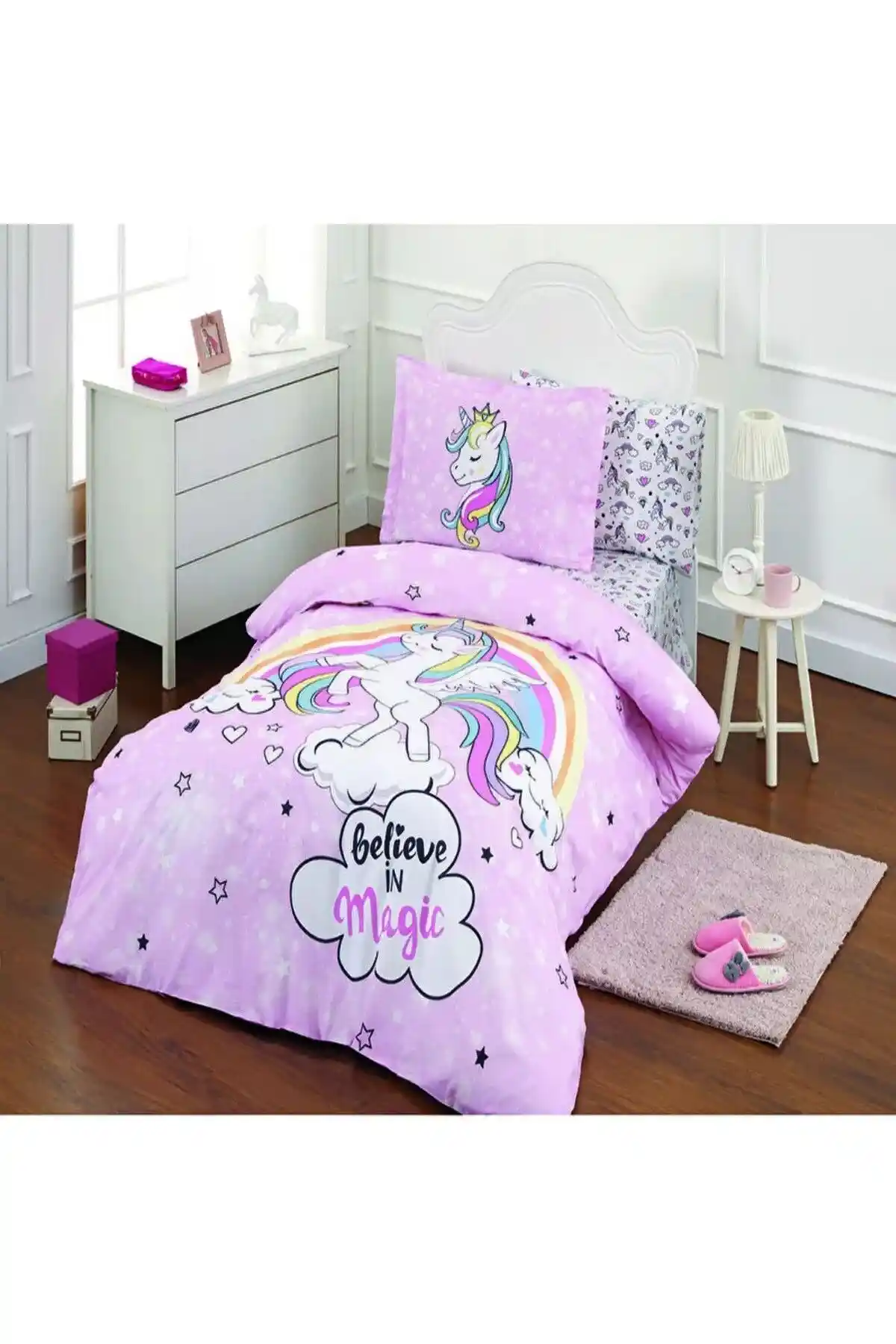 ÖzDilek Unicorn Tek Kişilik Nevresim Takımı ile Çocuk ve Genç Odalarına Renkli Dekorasyon