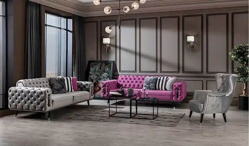 Pembe Salon Takımı Seçimi ve Dekorasyon İpuçlarıyla Şık Mekanlar Yaratın