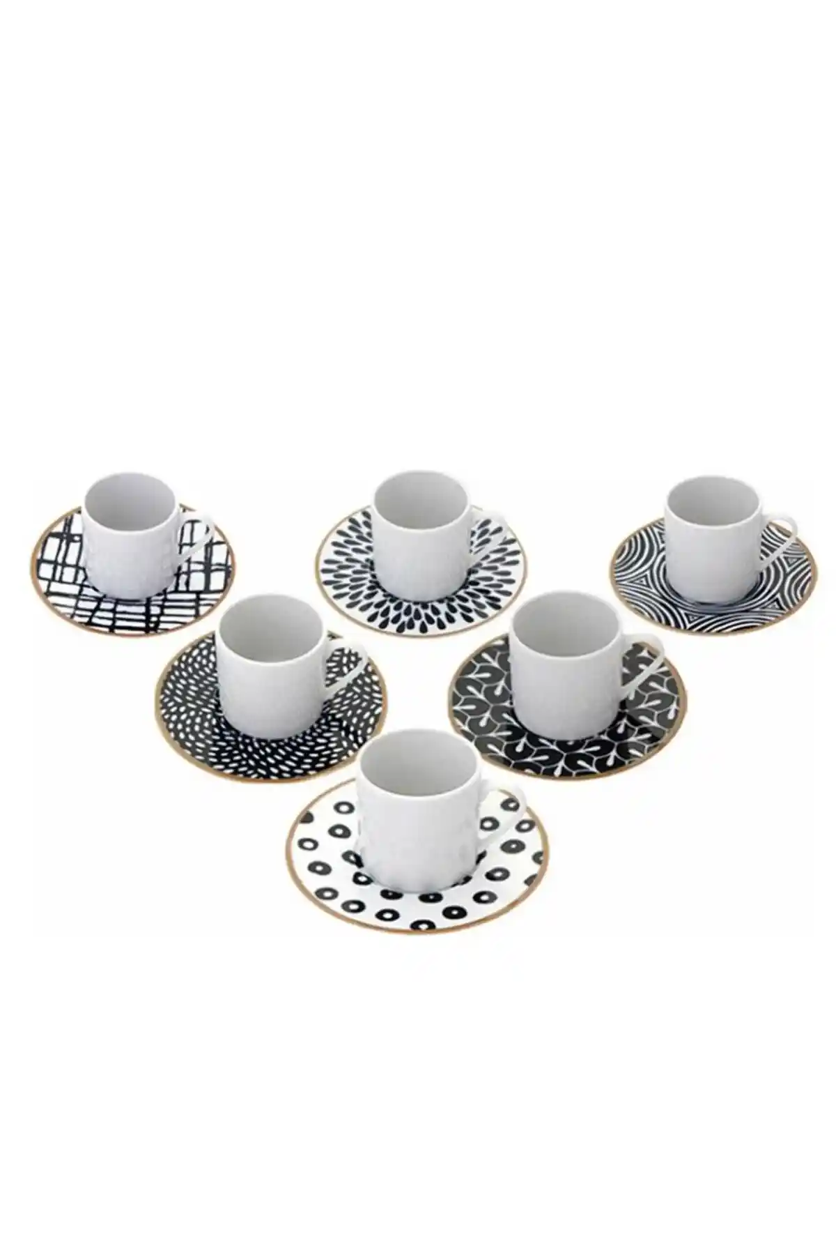 Porland Fractal Kahve Takımı 12 Parça ile Şık ve Fonksiyonel Ev Dekorasyonu