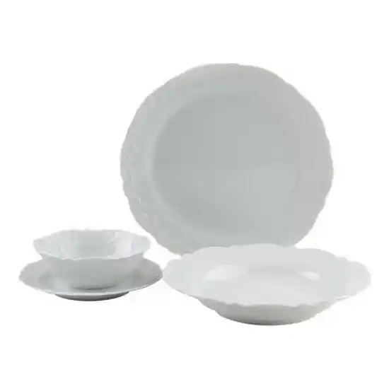 Porland Queen Beyaz 24 Parça 6 Kişilik Yemek Takımı ile Dekorasyonunuzu Yenileyin