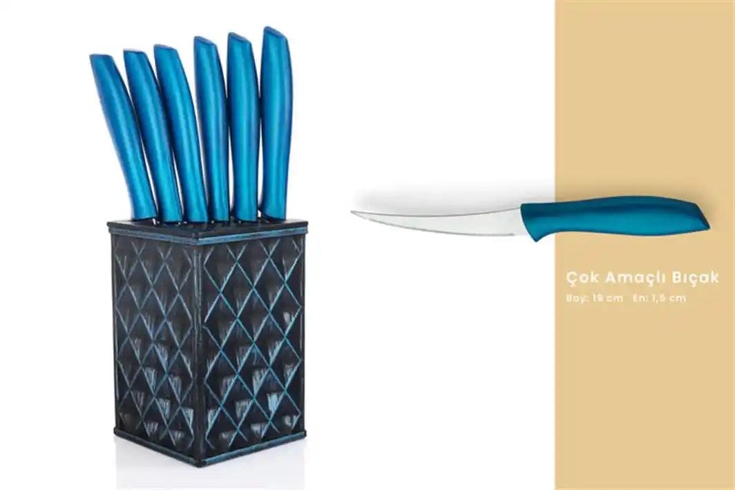 Schafer Quick Chef 7 Parça Standlı Bıçak Seti ile Modern ve Şık Mutfak Dekorasyonu