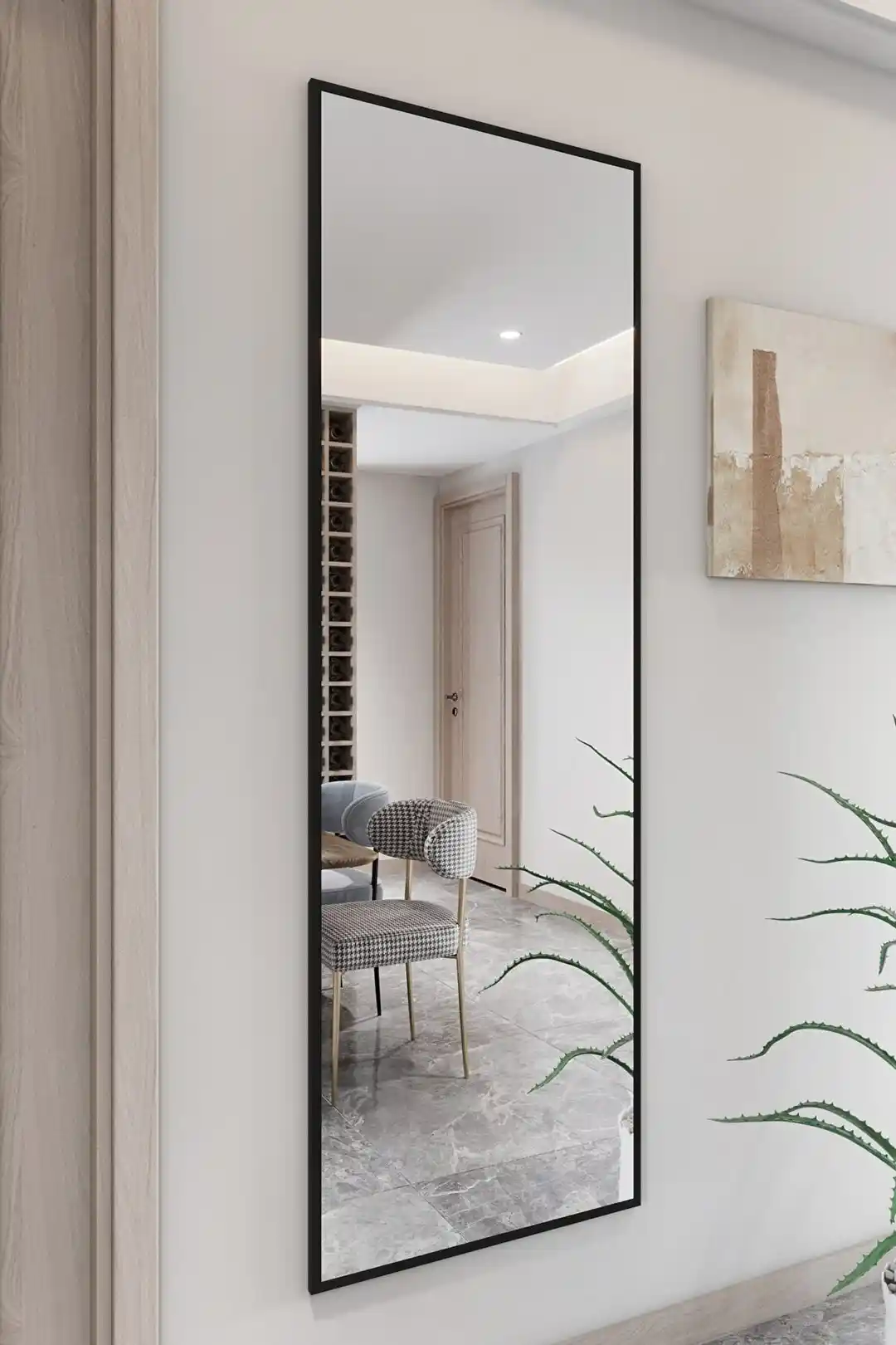 Siyah Çerçeveli Boy Aynalarıyla Modern ve Şık Dekorasyon Çözümleri