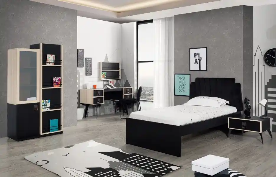 Siyah Renkli Genç Odası Dekorasyonu: Modern ve Şık Tasarım İpuçları
