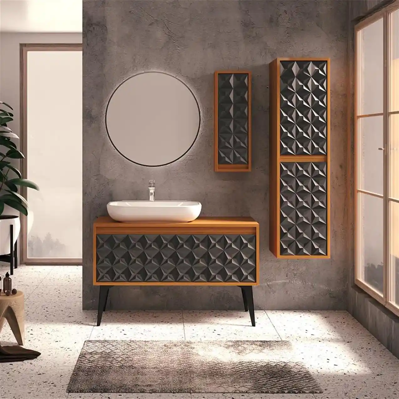 Siyah Seramik ile Modern ve Şık Banyo Dekorasyonu Fikirleri ve Uygulama İpuçları