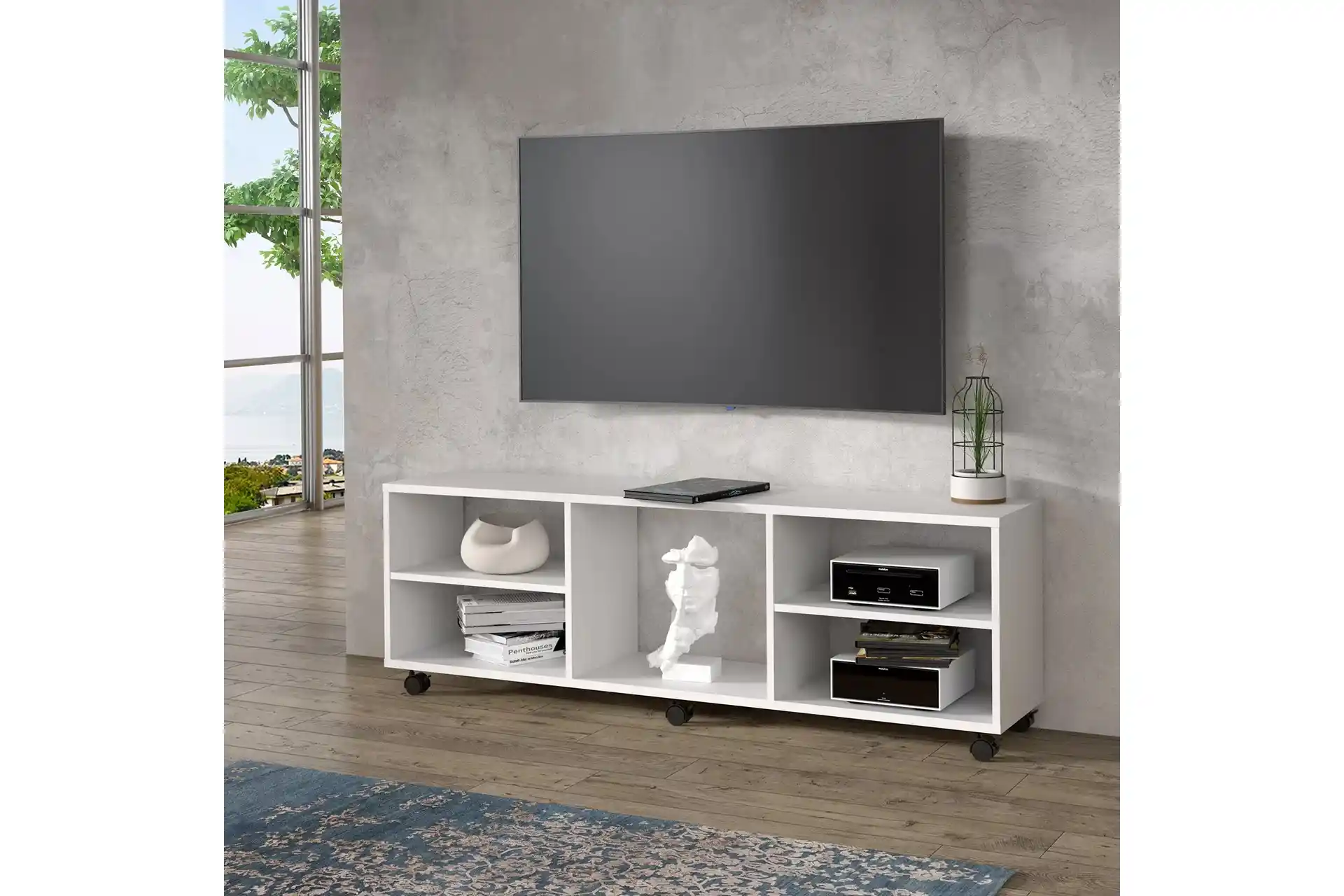 Tekerlekli TV Ünitesi ile Modern Dekorasyon ve Fonksiyonellik Çözümleri