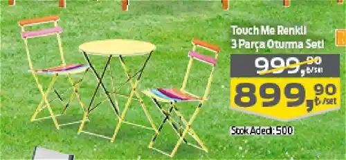 Touch Me Renkli 3 Parça Oturma Seti ile Dekorasyonunuza Enerjik ve Şık Bir Dokunuş