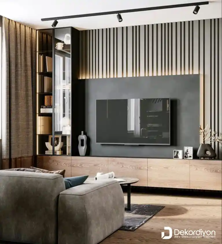 TV Duvar Dekorasyonu Trendleri ve Fikirleri ile Modern Oturma Odaları