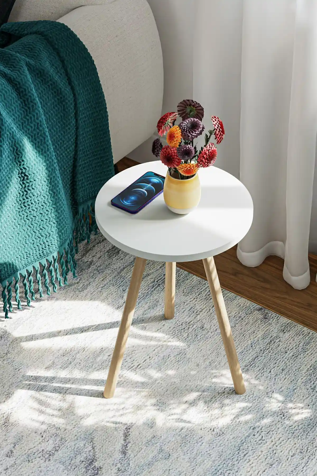 Yan Sehpa Yuvarlak Dekorasyonda Estetik ve Fonksiyonelliğin Birleşimi