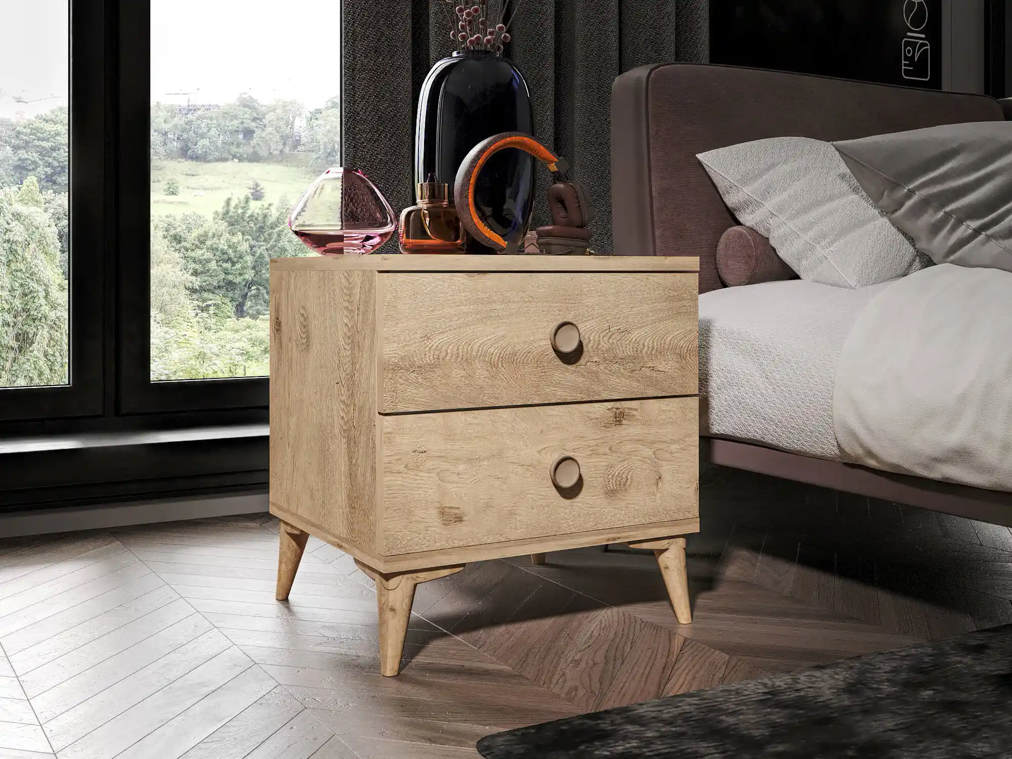 Yatak Odası Dekorasyonunda Meşe Komodinlerin Estetik ve Fonksiyonel Kullanımı