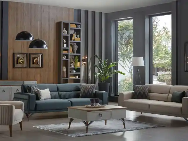 Yeşil Bej Koltuk Takımıyla Modern ve Şık Dekorasyon Fikirleri