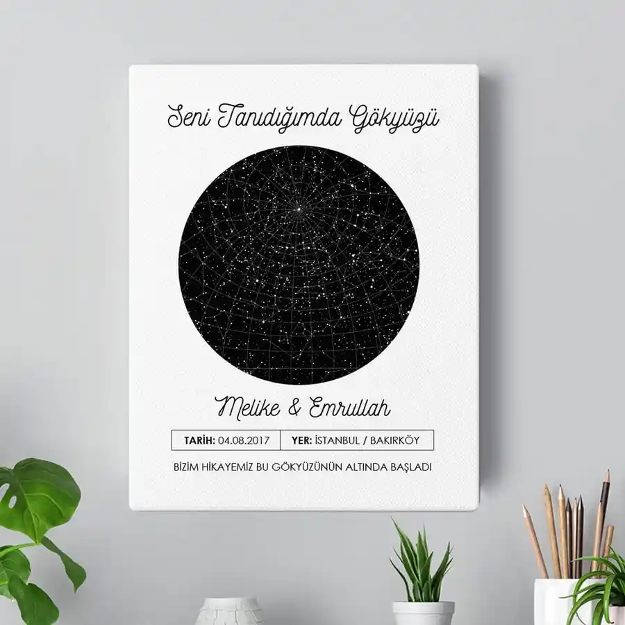 Yıldız Haritası Tablosu ile Evinize Anlamlı ve Şık Bir Atmosfer Katın