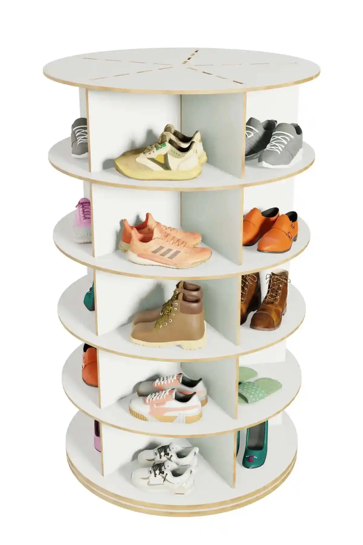 Yuvarlak Döner Ayakkabılık ile Modern ve Şık Dekorasyon Çözümleri