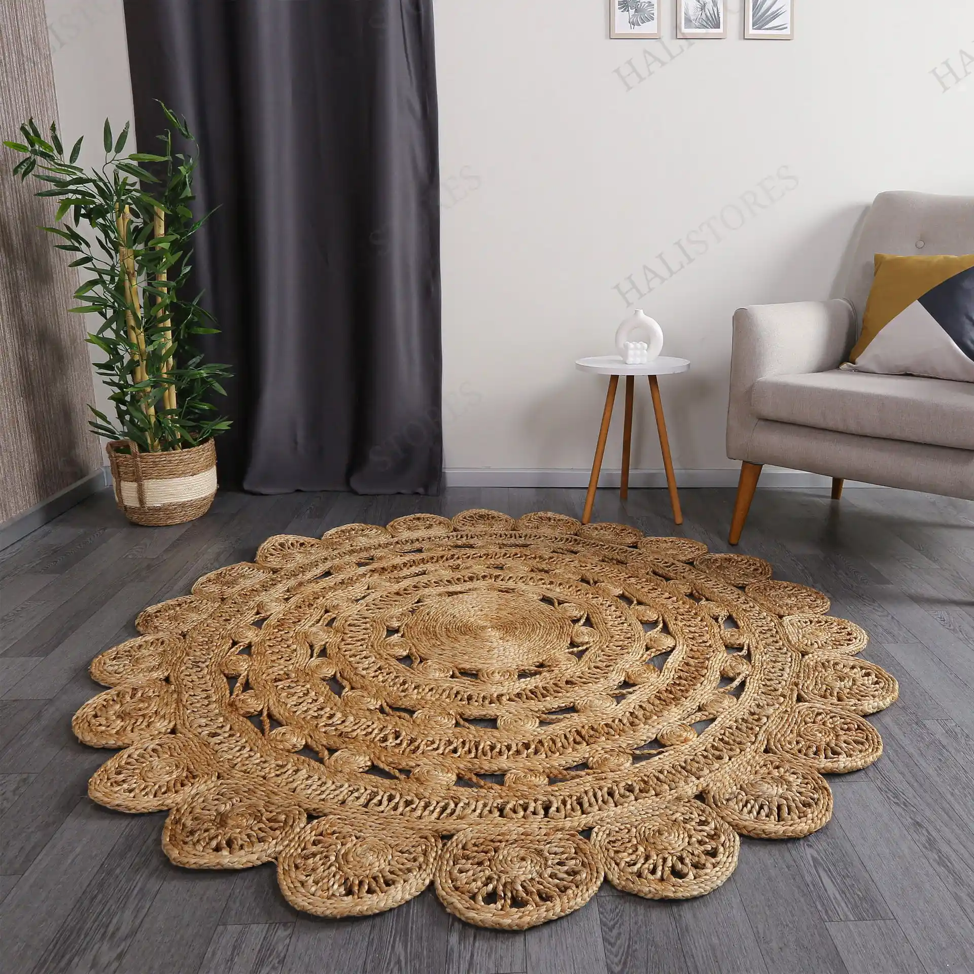 Yuvarlak Jüt Halı ile Doğal ve Şık Dekorasyon Çözümleri