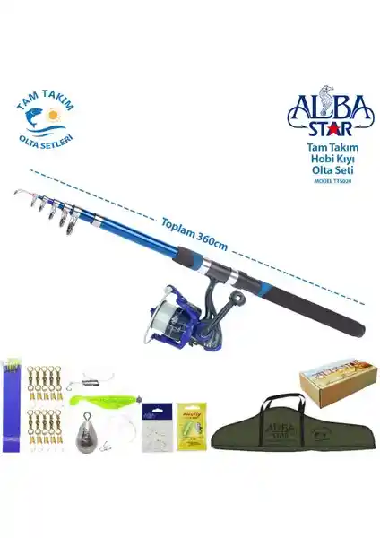 AlbaStar Tam Takım Hobi Kıyı Olta Seti: Çok Yönlü ve Kullanıma Hazır Balıkçılık Ekipmanı