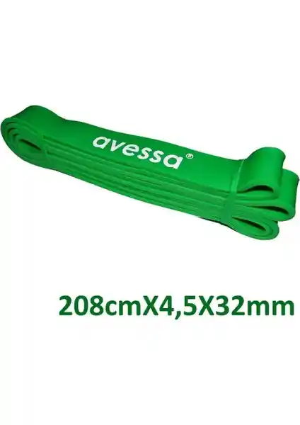 Avessa Lateks Güç Bandı 32 Mm Yeşil: Dayanıklı ve Çok Yönlü Egzersiz Bantları