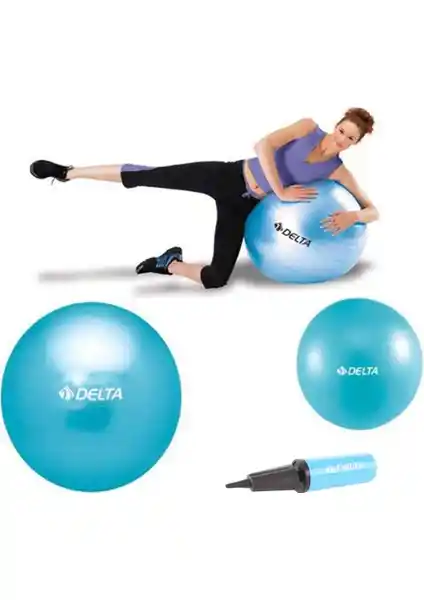 Delta 55 cm Pilates Topu ve Mini Denge Topu Seti: Çok Yönlü Egzersiz ve Rehabilitasyon Araçları