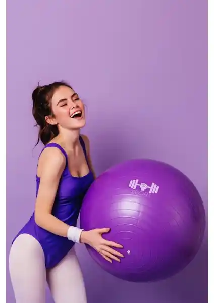 Hsport Dayanıklı Şeffaf Fitilli Pilates Topu ve Pompa Seti Sağlıklı Yaşam İçin Uygun