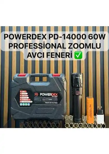 Powerdex PD 14000 Profesyonel El Feneri Güçlü LED Teknolojisi ve Uzun Pil Ömrüyle