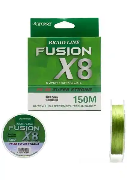 Remixon Fusion 8x 150M Yeşil IP Misina: Dayanıklı ve Yüksek Performanslı Balıkçılık İpi