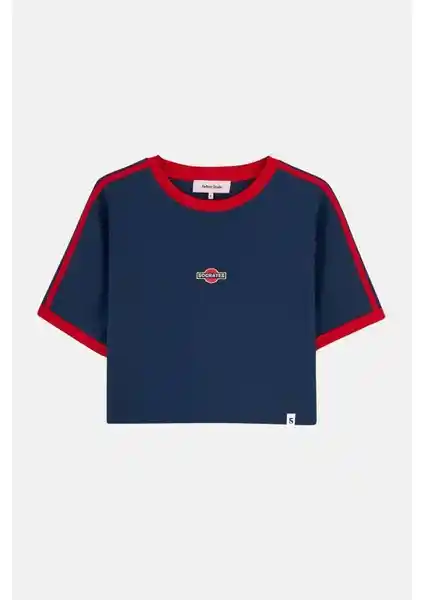 Socrates Racing Premium Crop T-Shirt Lacivert Yazlık Rahat ve Şık Pamuklu Giyim Parçası