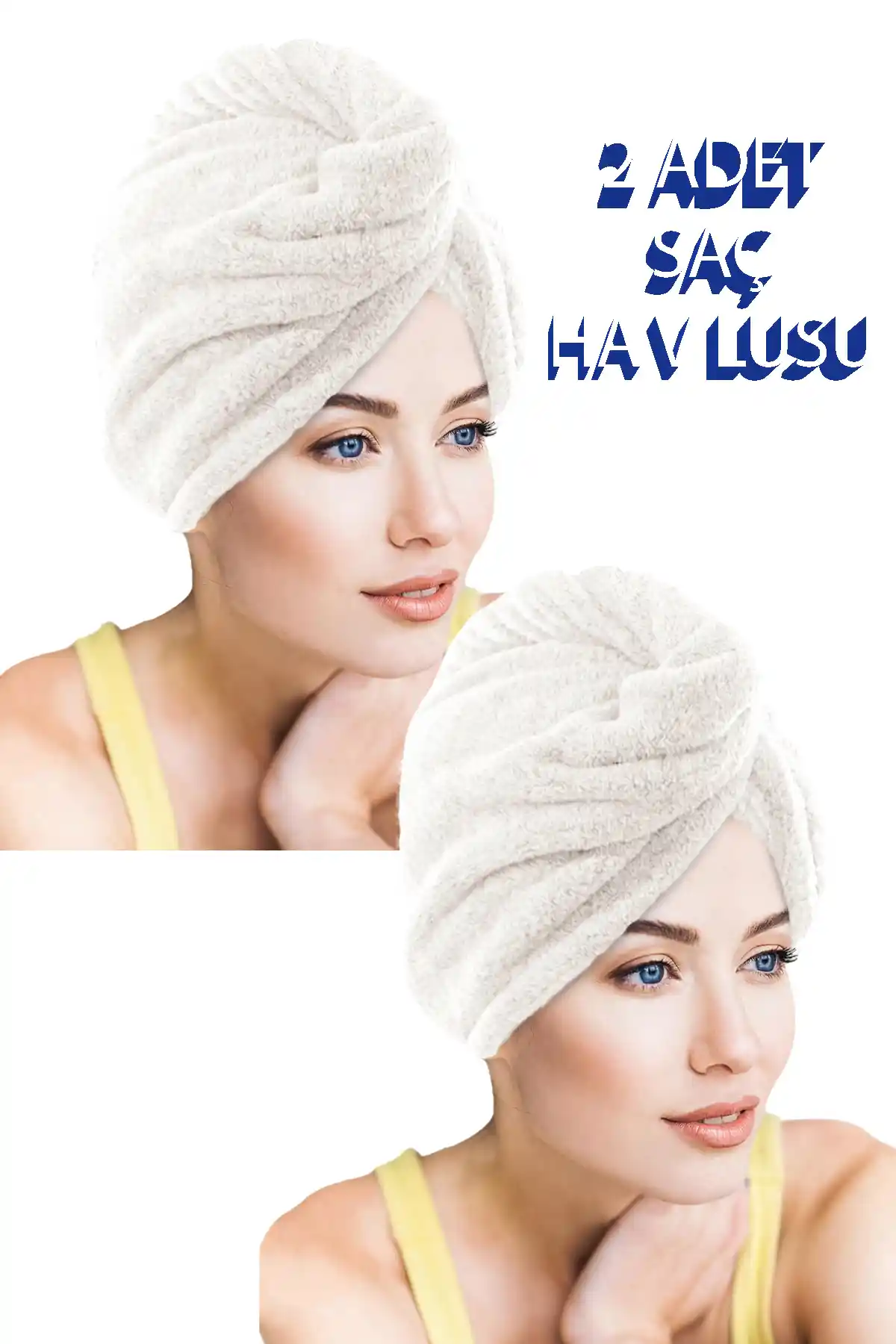 CHIZGY Mikrofiber Saç Havlusu Seti 2 Adet Kalın ve Hızlı Kuruyan Tasarım