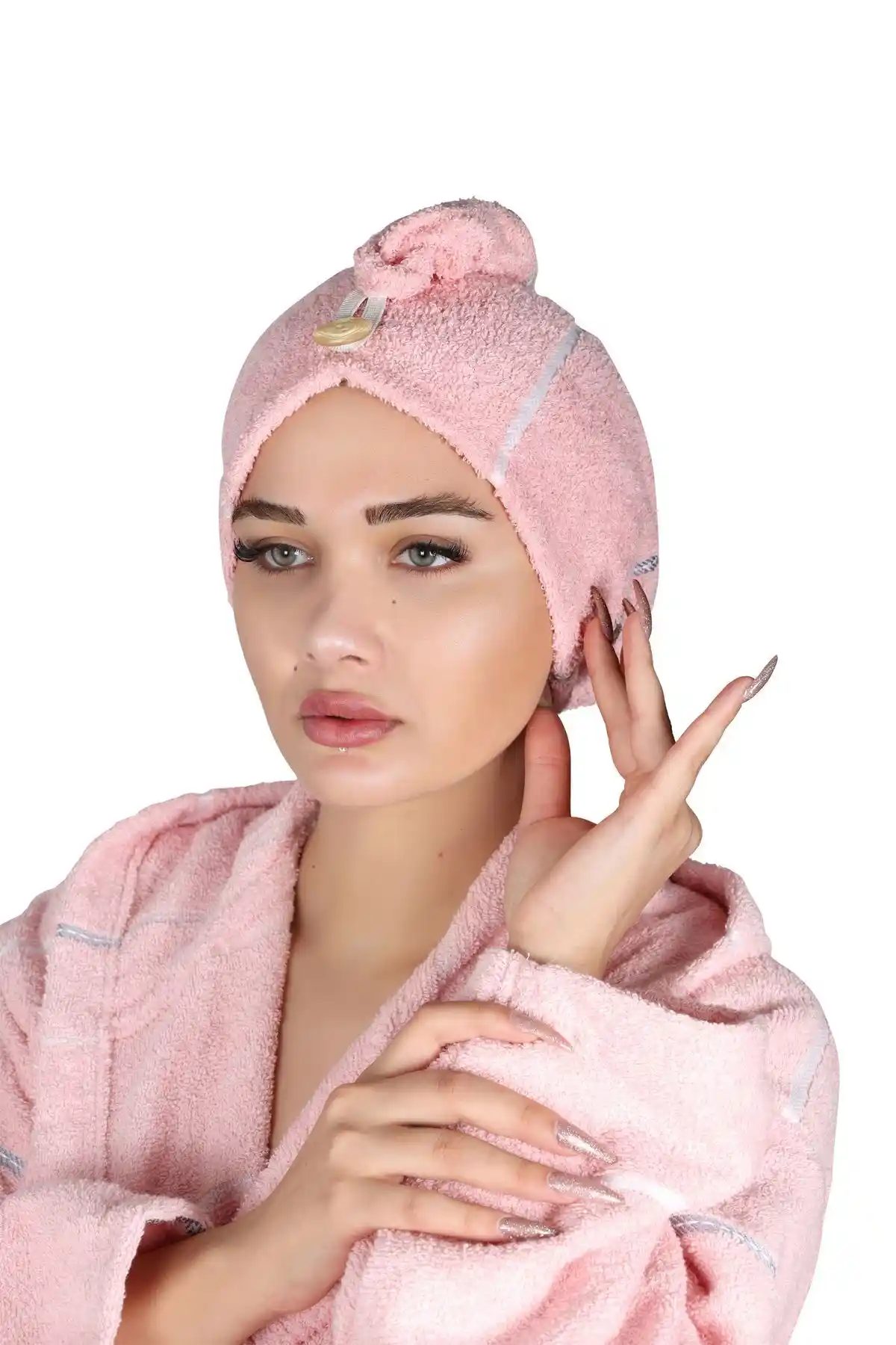 Eşmenoğlu Havlu Bone Pudra: Şık ve Konforlu Günlük Saç Kurutma Havası