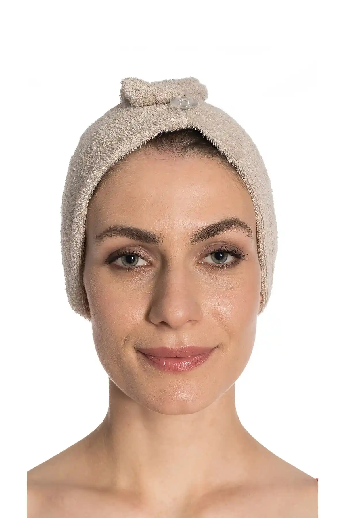 Eumenia Düz Eponj Bej Renk Saç Kurulama Bonesi Yüksek Kalite ve Pratik Kullanım