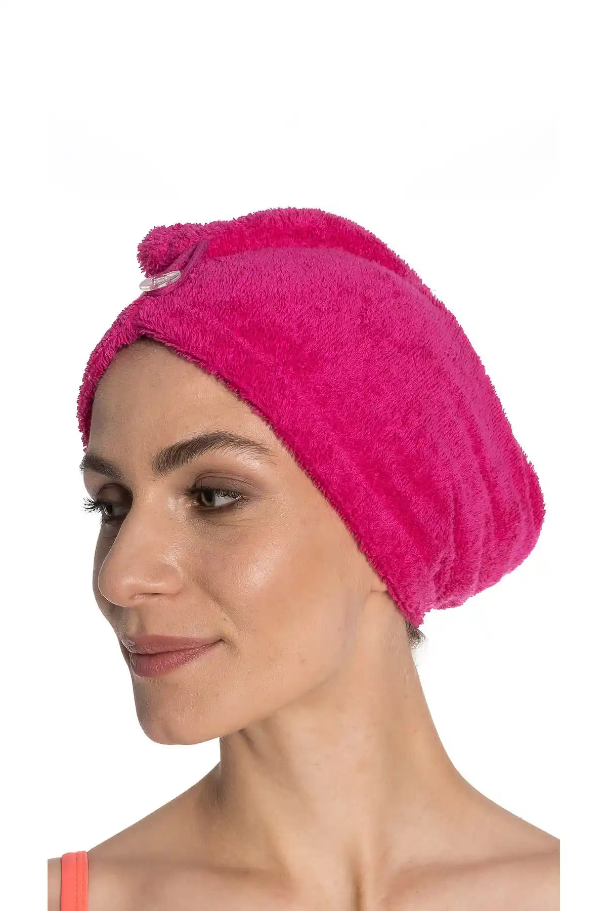 Eumenia Düz Eponj Düğmeli Havlu Kırmızı Renkli Yüksek Emicilik ve Dayanıklılık